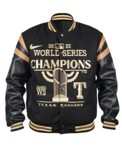 MLB Texas Rangers Series Champions Black Varsity Jacket