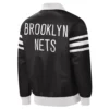 Starter Brooklyn Nets The Captain II Black Satin Full-Zip Jacket