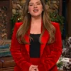 The Kelly Clarkson Show 2025 Red Velvet Blazer