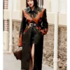 Paris Fashion Week Cognac Flame Style Tiffany Leather Trench Coat