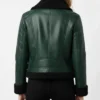 Womens B3 Aviator Green Shearling Fur Jacket