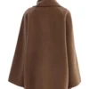 Women’s Brown Woolen Scarf Coat