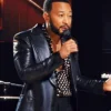 Words + Music 2025 John Legend Lapel-Collar Black Leather Blazer