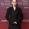 Madelaine Petsch Entertainment Gala 2025 Black Pinstripe Coat