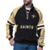 New Orleans Saints Prospect Beige & Black Half-Zip Pullover Jacket