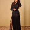 Shailene Woodley Fringed Hemline Long Coat