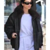 Shay Mitchell Street Style Shearling Bomber Jacket