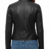 Black Meadowlark Cafe Racer Leather Jacket For Women's