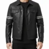 Orvyn Black Leather Trucker Jacket