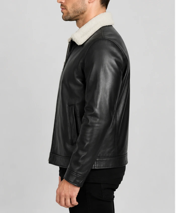 Mens Ravion Shearling Leather Jacket