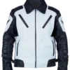 Black and White Moto Leather Jacket