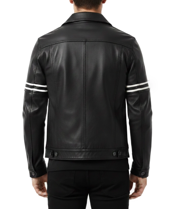 A LEATHER TRUCKER JACKET レザージャケット M ovy A leather 【NEW】TRUCKER JACKETトラッカージャケット - メルカリ