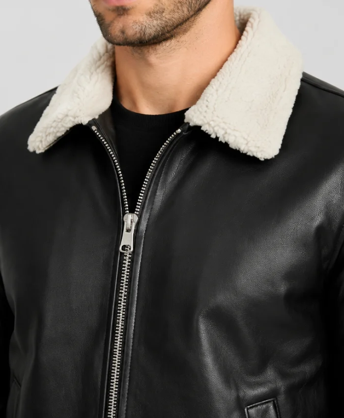 Ravion Shearling Leather Jacket For Mens