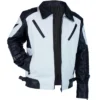 Black and White Moto Leather Jacket On Sale