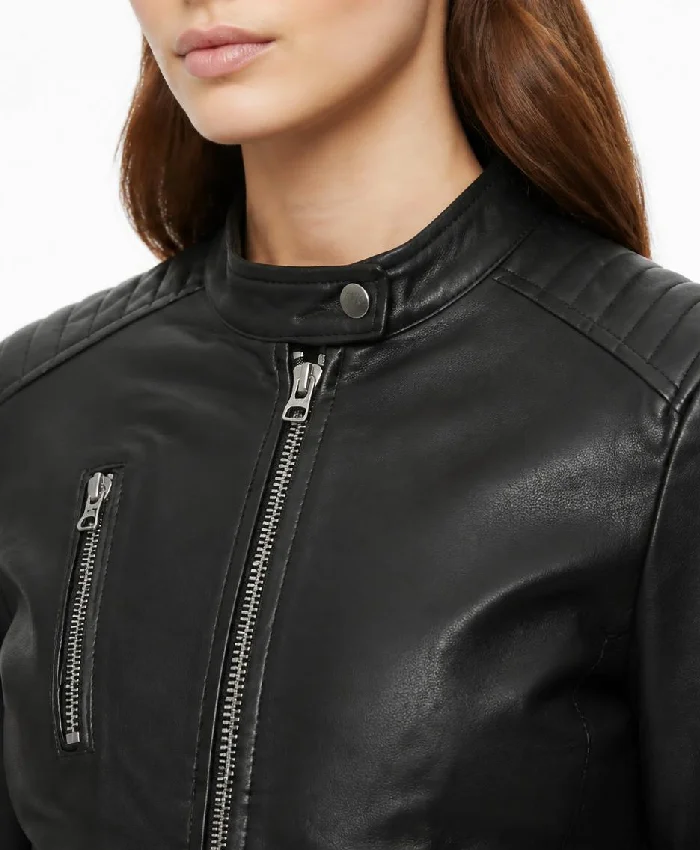 Women Meadowlark Cafe Racer Leather Jacket