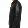 Black Leather Trucker Jacket Men