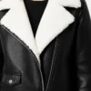 Fur Leather Black Jacket For Women