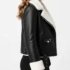Fur Leather Black Jacket For Womens