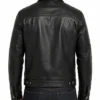 Mens Black Leather Trucker Jacket