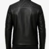 Quilted Black Biker Leather Jacket For Mens