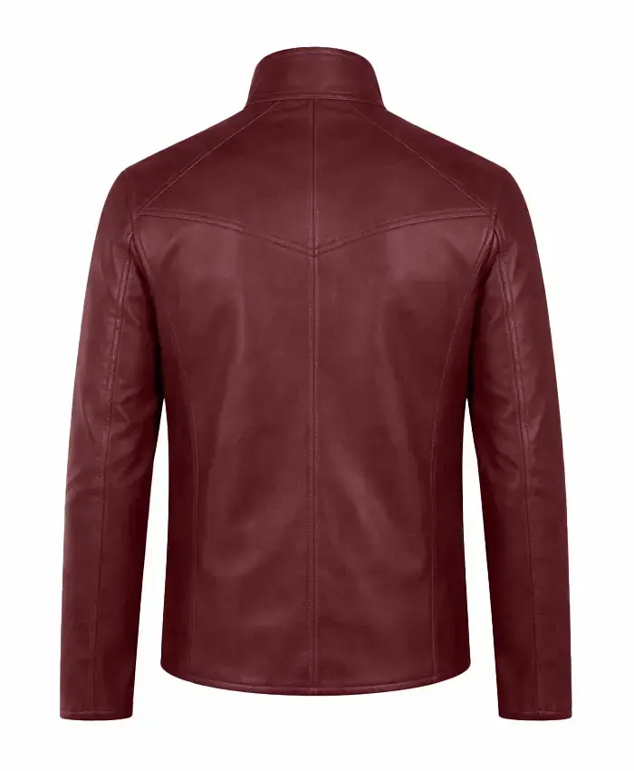 Burgundy Motorcycle Leather Jacket