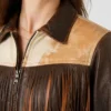 Western Lattie Fringe Leather Jacket Women