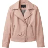 Pink Biker Leather Jacket for Womens