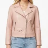 Pink Biker Leather Jacket Womens