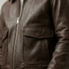 A2 Flight Brown Leather Jacket in Bomber style