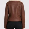 Aviator Dark Brown Leather Jacket For Women