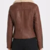 Womens Aviator Dark Brown Leather Jacket