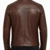 Bickford Cognac Brown Real Leather Biker Jacket For Men