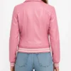 Womens Pink Bike Style Leather Jacket