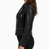 Biker Asymmetrical Black Leather Jacket For Women (1)