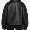 Womens Biker Black Oversized Leather Jacket