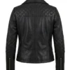 Women Biker Asymmetrical Black Leather Jacket