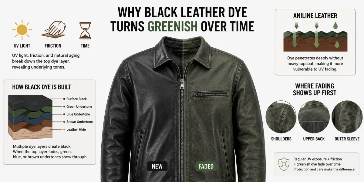 Black Leather Dye Turn Greenish Over Time