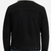 Black Suede Trucker Shearling Collar Jacket Mens