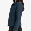 Blue Washed Harrington Leather Jacket For Womens