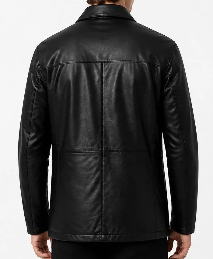 Bristol Mens Lambskin 3-4 Length Car Black Coat
