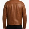 Mens Brown Trucker Leather Jacket