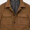 Mens Slim Fit Brown Leather Suede Jacket