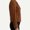 Buy Womens Brown Suede Biker Jacket