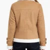 Brown Suede Biker Jacket with Fur Lining For Women