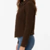 Womens Classic Dark Suede Brown Jacket