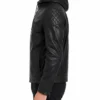 Buy Genuine Leather Hood Biker Jacket for Men
