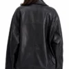 Womens Oversized Black Leather Jacket