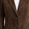 Buy Womens Brown Suede Leather Blazer
