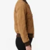 Womens Tan Suede Bomber Jacket