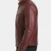 Cafe Racer Genuine Leather Burgundy Jacket Mens